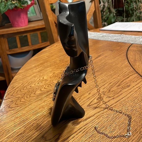 Gorgeous set of blue agate and Swarovski crystals necklace and earrings 🇨🇦 - Picture 3 of 6